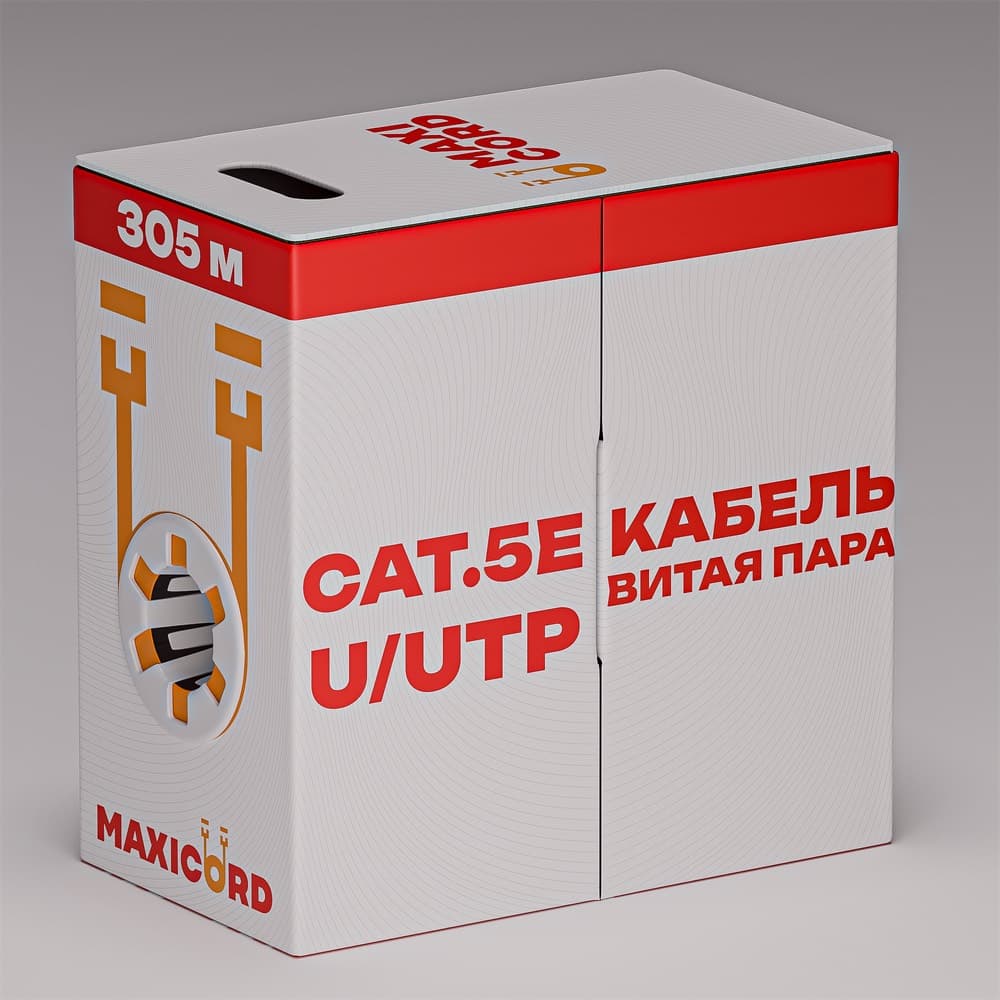 Витая пара Maxicord кат.5е U/UTP4 CU 24AWG LSZH нг(А)-HF, фиолетовый, 305 м.