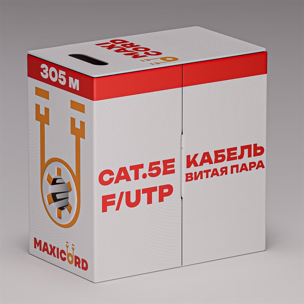 Витая пара Maxicord кат.5е F/UTP4 CU 24AWG LSZH нг(А)-HF, фиолетовый, 305 м.