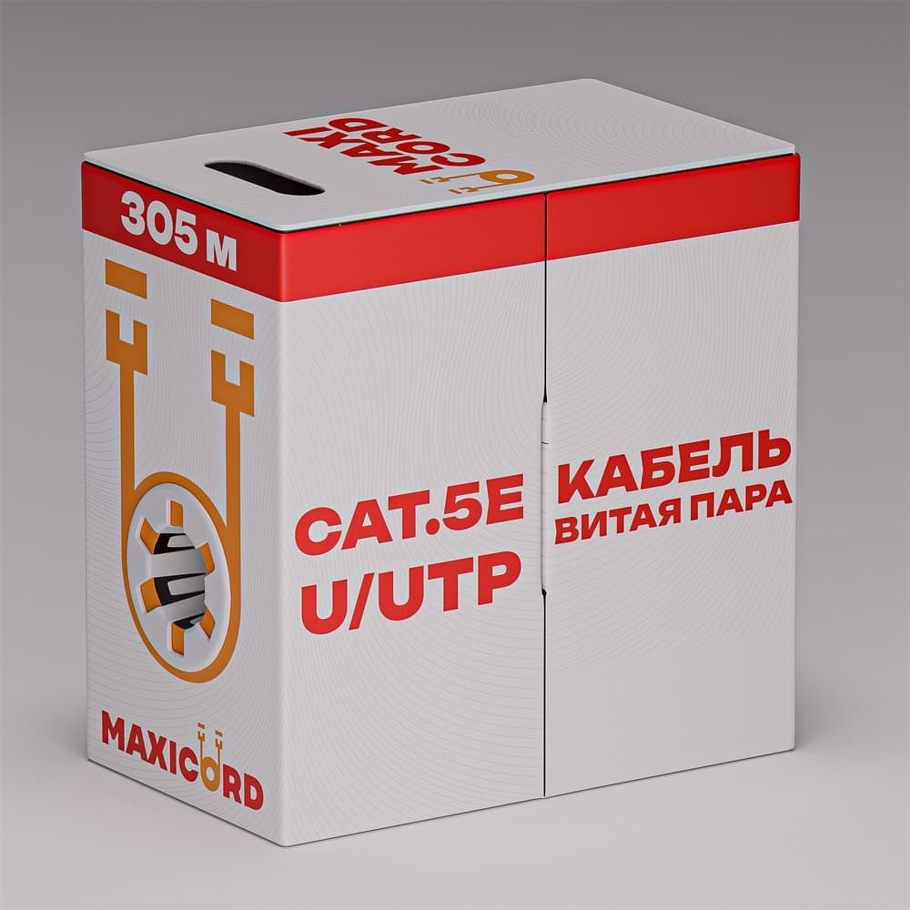 Витая пара Maxicord кат.5е U/UTP4 CU 24AWG нг(А)-LSLTx, зеленый, 305 м.