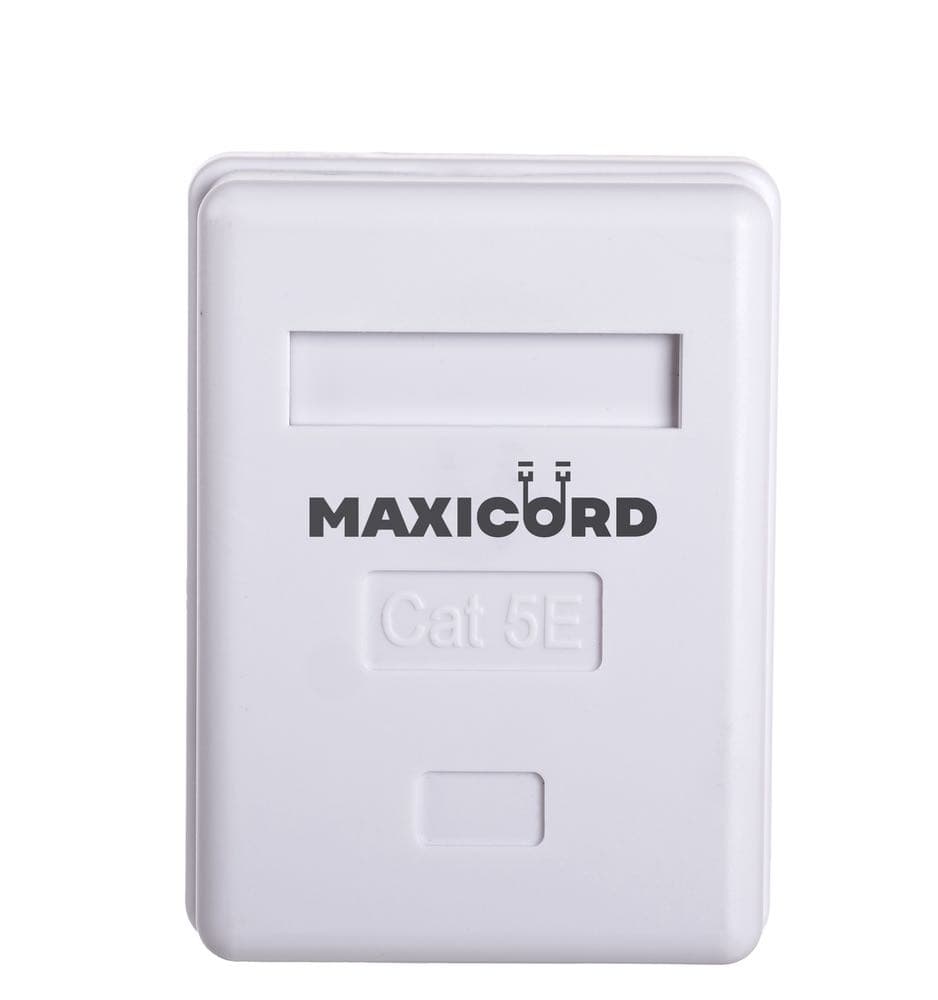 Компьютерная розетка Maxicord кат.5е 1 порт RJ-45, настенная белая — изображение 2