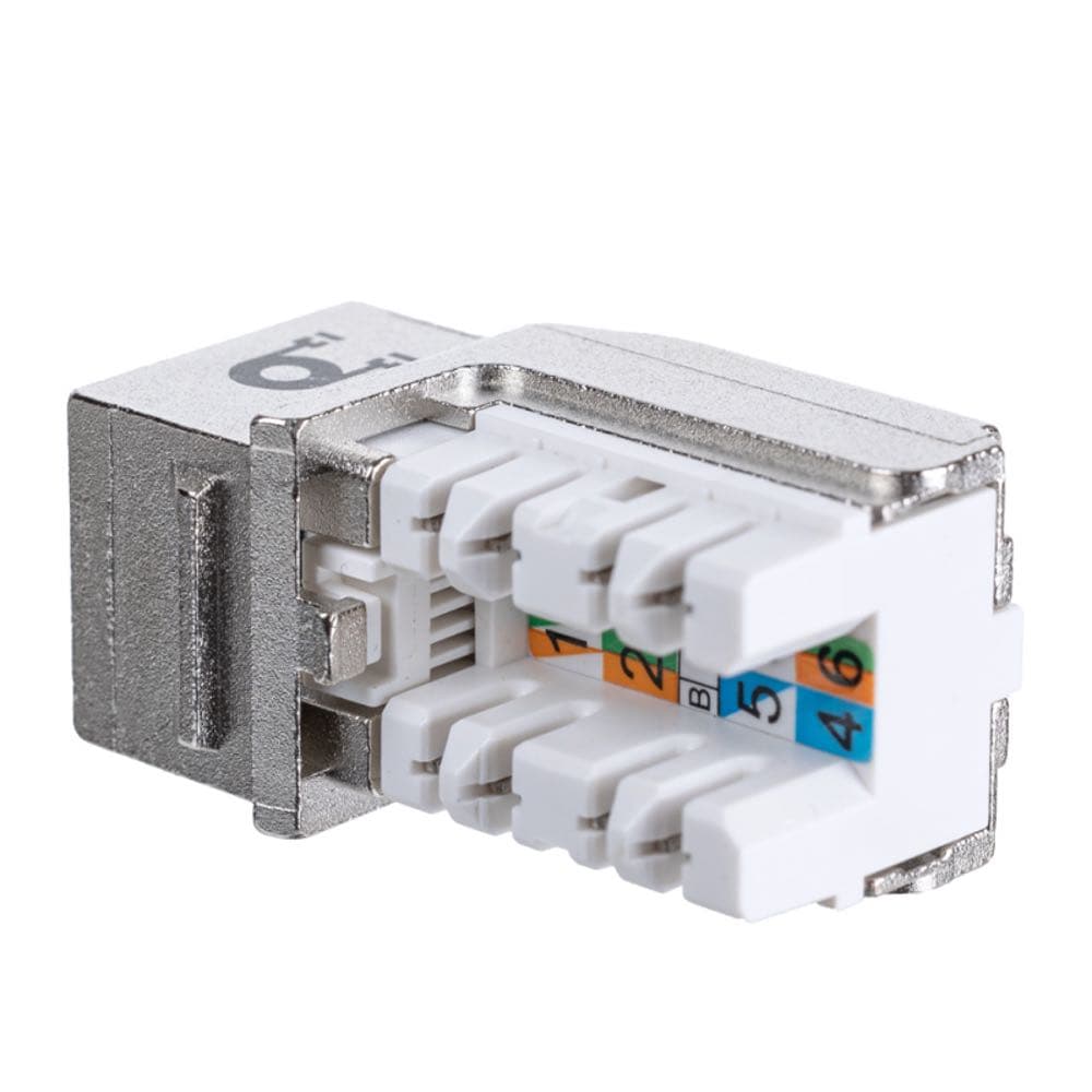 Модуль Maxicord Keystone Jack RJ-45(8P8C) кат.6 FTP DUAL IDC 90 градусов Toolless, белый — изображение 4