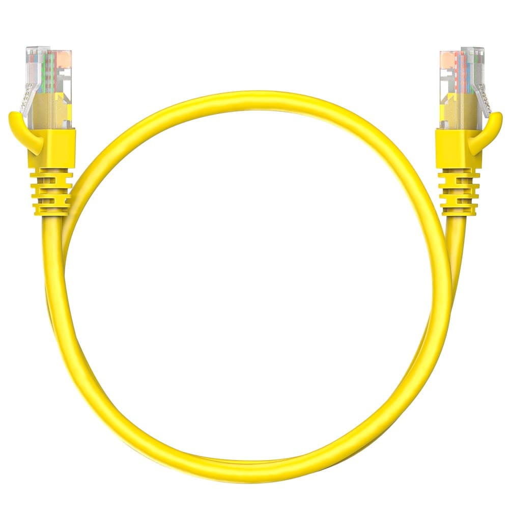 Патч-корд Maxicord RJ-45 кат.5е U/UTP CU 26AWG LSZH 0.5 метра, желтый