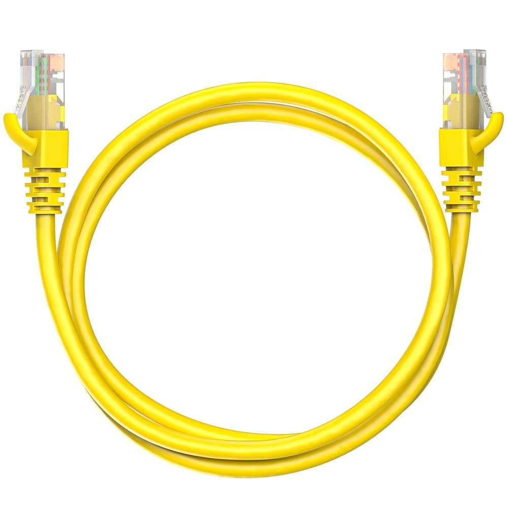 Патч-корд Maxicord RJ-45 кат.5е U/UTP CU 26AWG LSZH 1 метр, желтый