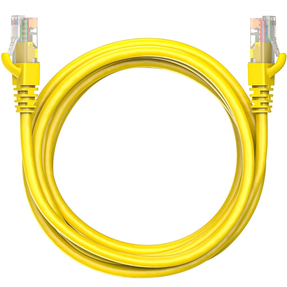 Патч-корд Maxicord RJ-45 кат.5е U/UTP CU 26AWG LSZH 2 метра, желтый
