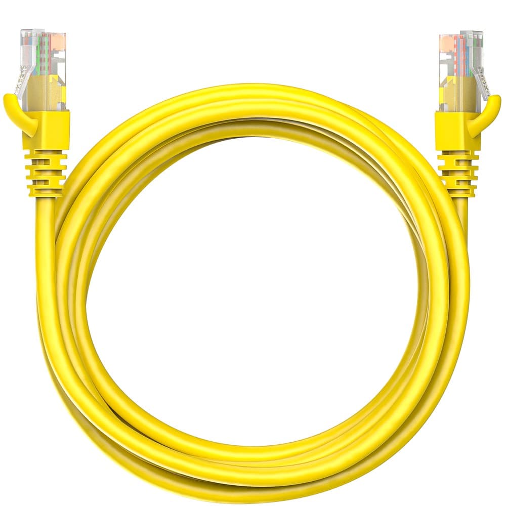 Патч-корд Maxicord RJ-45 кат.5е U/UTP CU 26AWG LSZH 3 метра, желтый