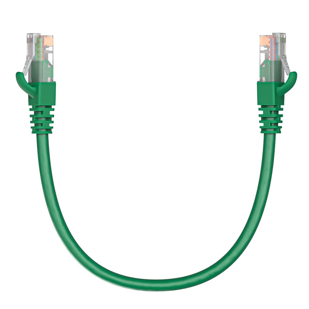 Патч-корд Maxicord RJ-45 кат.5е U/UTP CU 26AWG LSZH 0.3 метра, зеленый