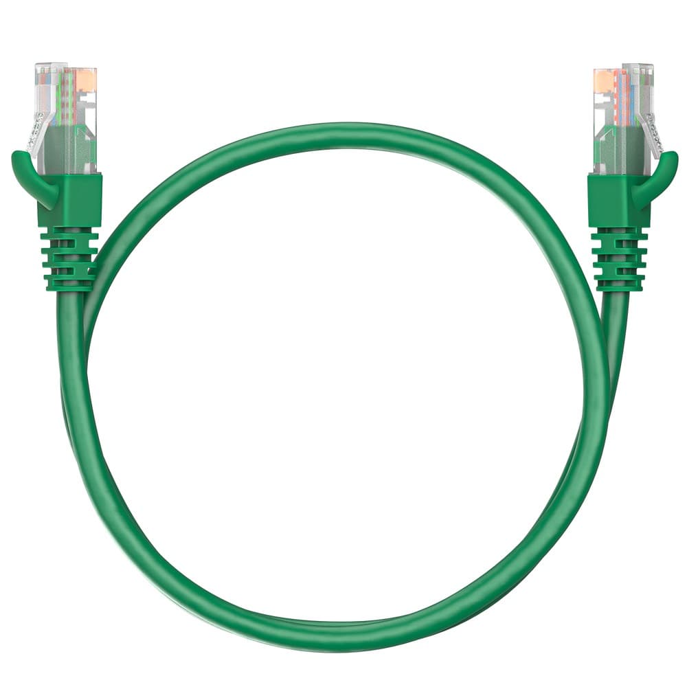 Патч-корд Maxicord RJ-45 кат.5е U/UTP CU 26AWG LSZH 0.5 метра, зеленый