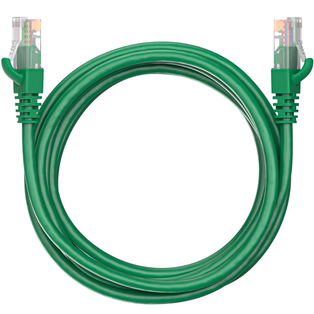 Патч-корд Maxicord RJ-45 кат.5е U/UTP CU 26AWG LSZH 2 метра, зеленый