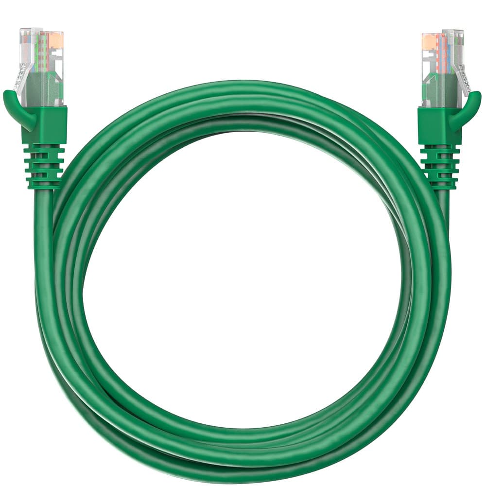 Патч-корд Maxicord RJ-45 кат.5е U/UTP CU 26AWG LSZH 3 метра, зеленый