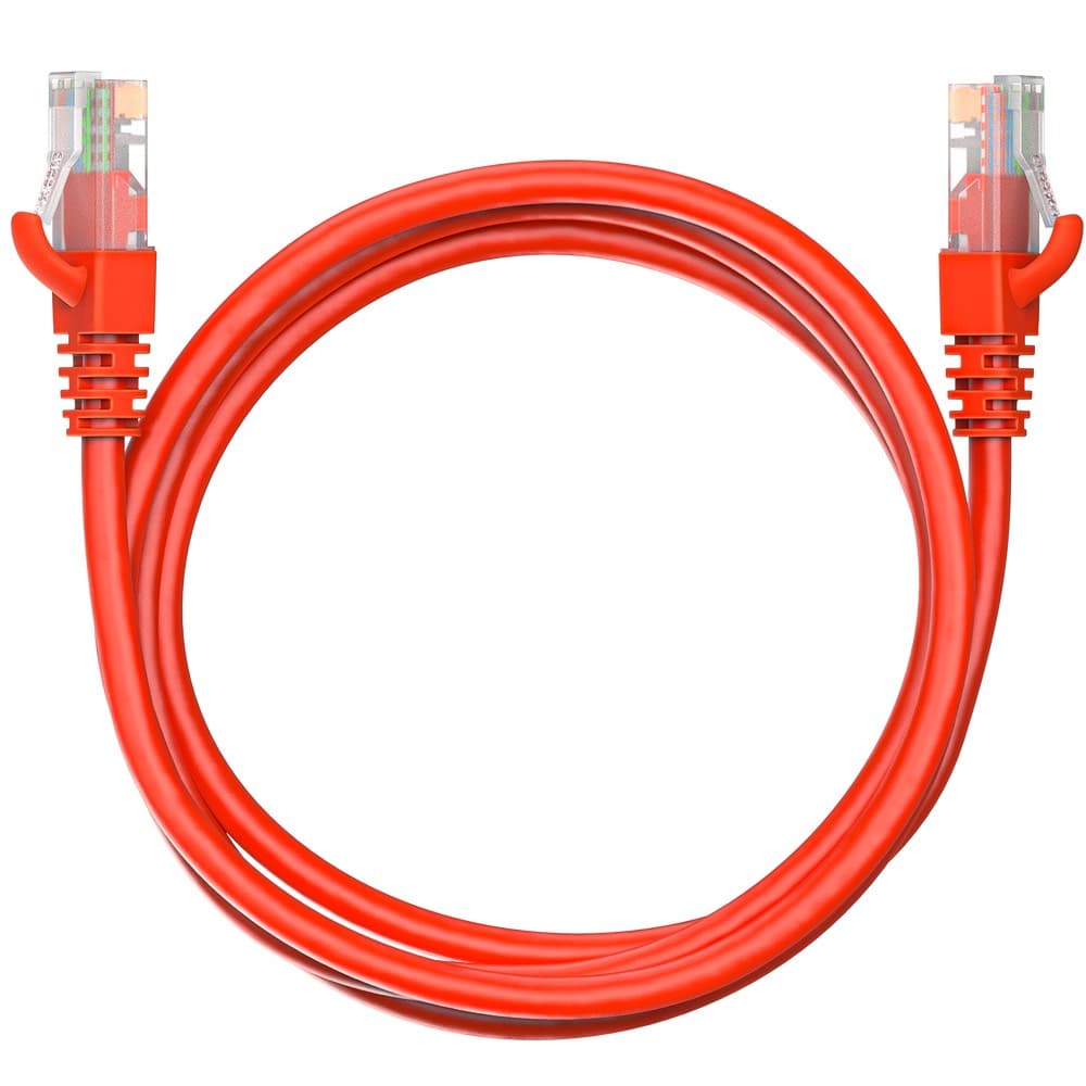 Патч-корд Maxicord RJ-45 кат.5е U/UTP CU 26AWG LSZH 1.5 метра, красный