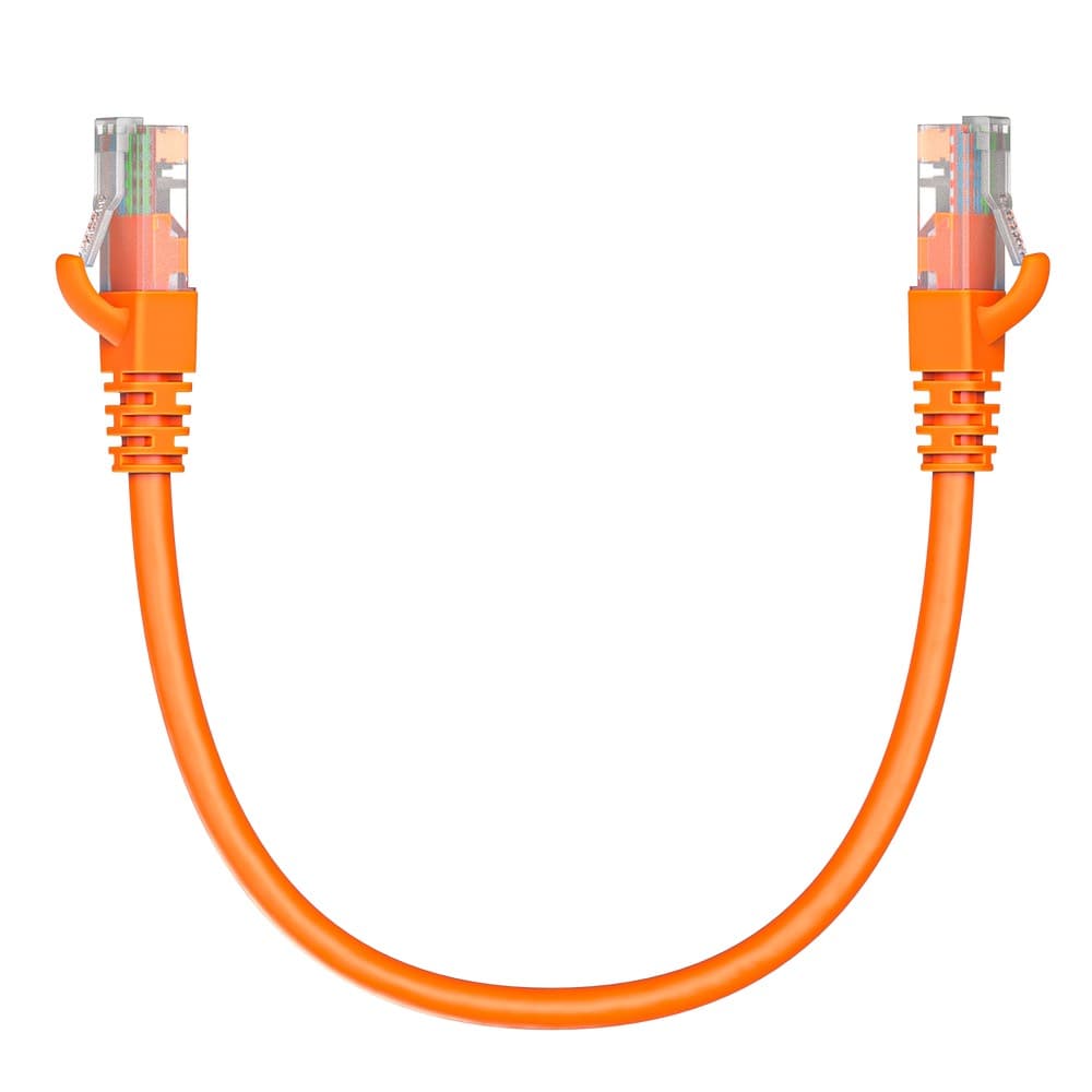 Патч-корд Maxicord RJ-45 кат.5е U/UTP CU 26AWG LSZH 0.3 метра, оранжевый