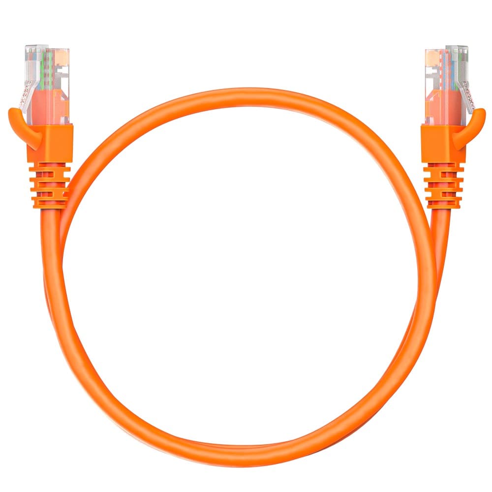 Патч-корд Maxicord RJ-45 кат.5е U/UTP CU 26AWG LSZH 0.5 метра, оранжевый