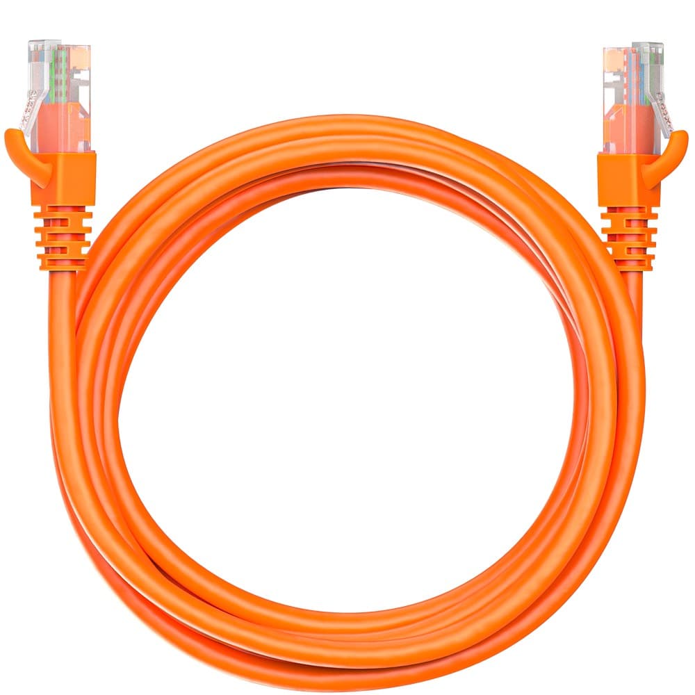 Патч-корд Maxicord RJ-45 кат.5е U/UTP CU 26AWG LSZH 3 метра, оранжевый