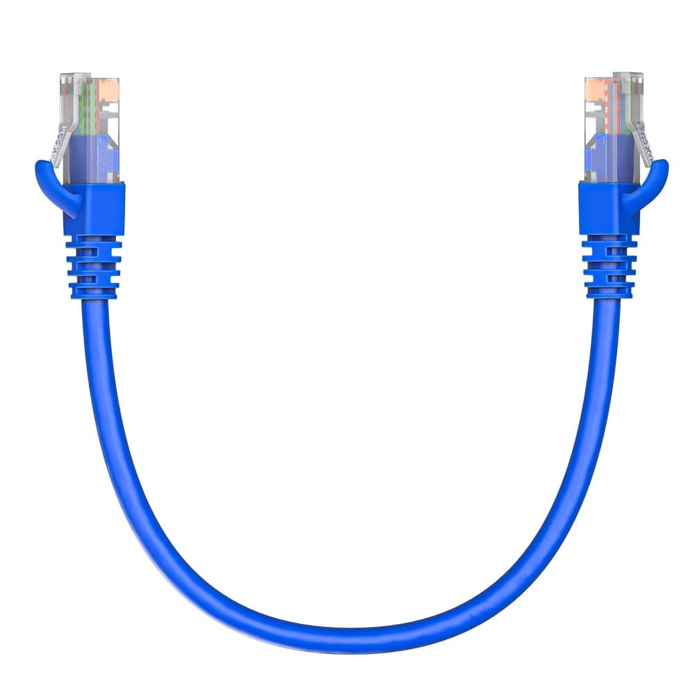 Патч-корд Maxicord RJ-45 кат.5е U/UTP CU 26AWG LSZH 0.3 метра, синий