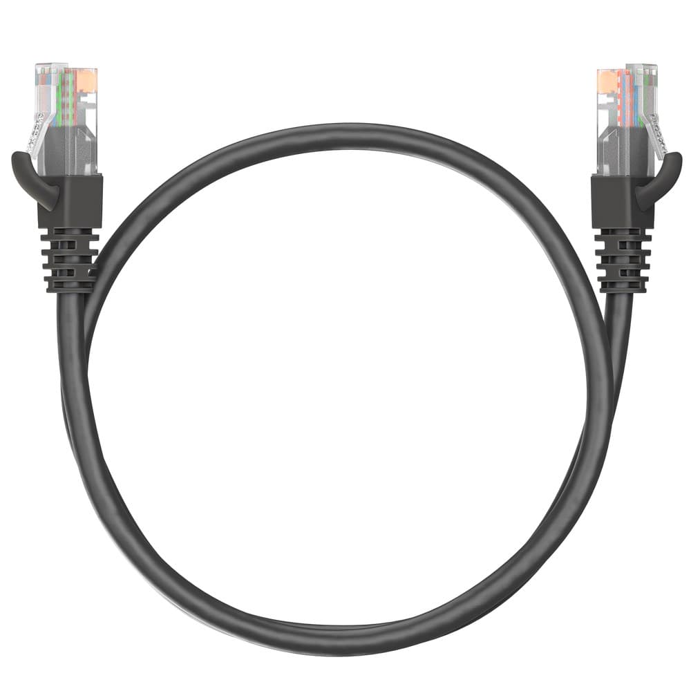 Патч-корд Maxicord RJ-45 кат.5е U/UTP CU 26AWG LSZH 0.5 метра, черный