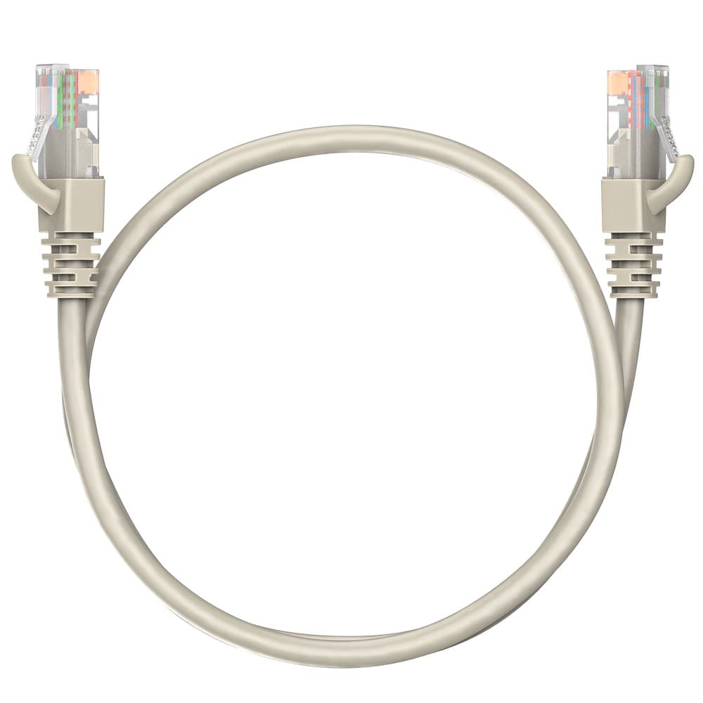 Патч-корд Maxicord RJ-45 кат.5е U/UTP CCA 26AWG LSZH 0.5 метра, серый