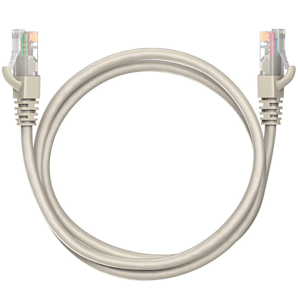 Патч-корд Maxicord RJ-45 кат.5е U/UTP CCA 26AWG LSZH 1 метр, серый
