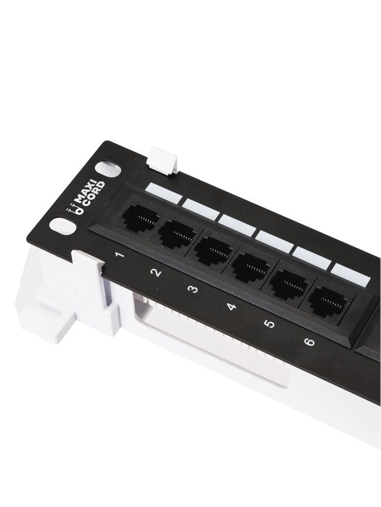 Патч-панель Maxicord 10" 1U кат.5е 12 портов RJ-45 DUAL IDC настенное крепление — изображение 2