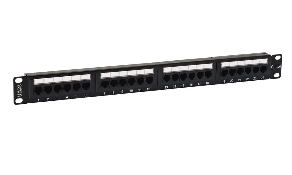 Патч-панель Maxicord 19" 1U кат.5е 24 порта RJ-45 DUAL IDC