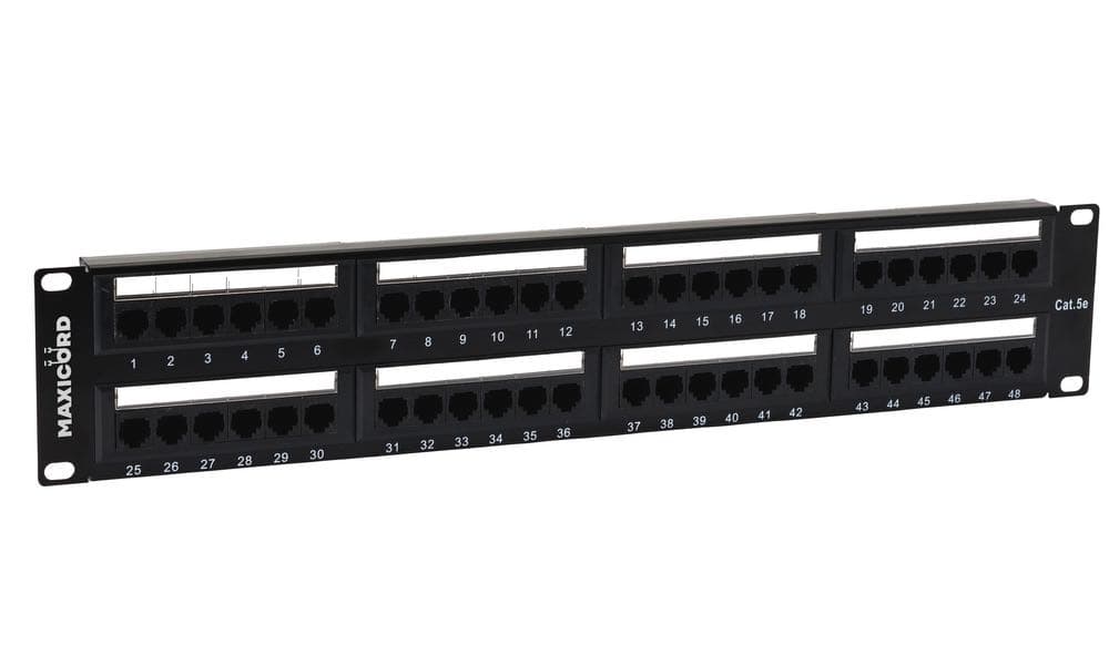 Патч-панель Maxicord 19" 2U кат.5е 48 портов RJ-45 DUAL IDC