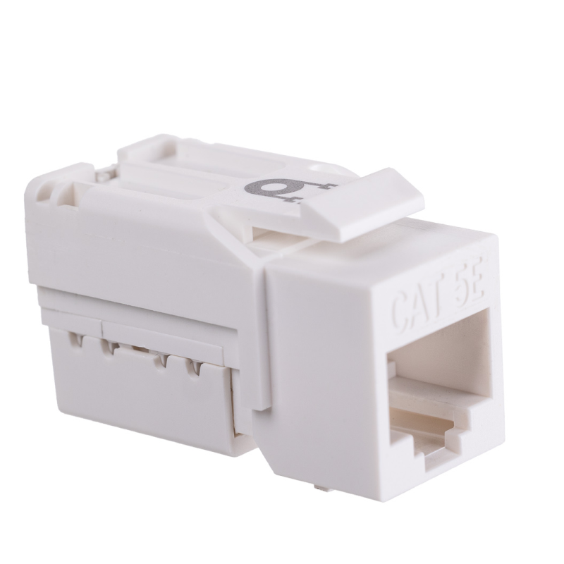 Модуль Maxicord Keystone Jack RJ-45(8P8C) кат.5е UTP DUAL IDC 90 градусов Toolless, белый