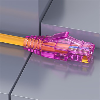 Комплект Maxicord, коннектор RJ-45(8P8C) кат.5е, защитный колпачок, фиолетовый, 100 шт.