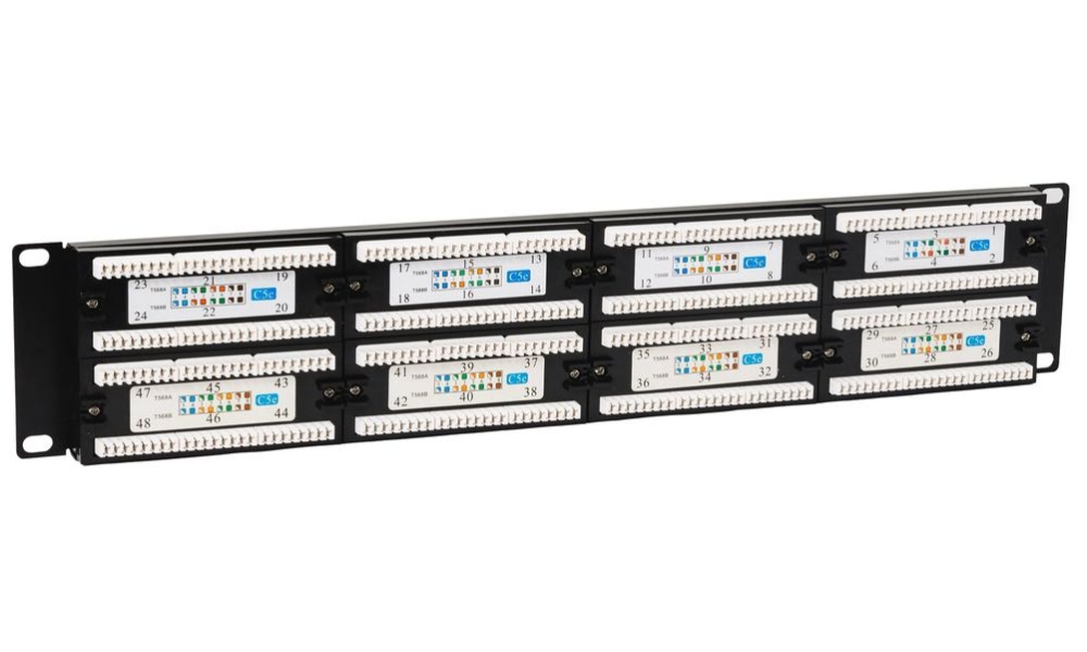 Патч-панель Maxicord 19" 2U кат.5е 48 портов RJ-45 DUAL IDC