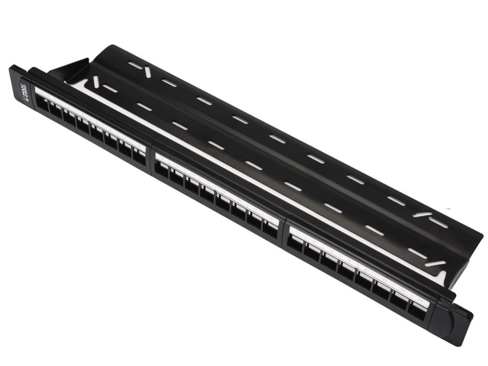 Патч-панель Maxicord 19" 1U 24 порта модульная (наборная) с органайзером